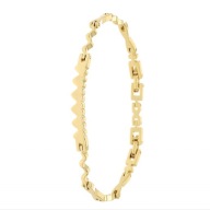 66634 Bransoletka 18K pozłacana 19-16,5 CM 5 MM elegancka z serduszkami