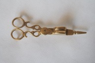 Nożyczki do knotów do świec mosiężne stare unikatowe