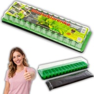 DUŻA MINI SZKLARENKA SZKLARNIA NA ROZSADY PARAPET ZIELNIK 56 KOMÓR +PODŁOŻE