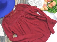 Cubus - bordowa bluzeczka koronka , kwiaty r 140