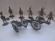 Okres Napoleoński, Zestaw: Figurki + 2 Armaty - Metalowe