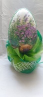 Pisanka jajko 15cm zdobiona ręcznie decoupage DJ26