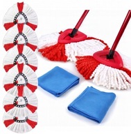 ZESTAW WKŁAD DO MOPA OBROTOWEGO ZAMIENNIKI VILEDA 6SZT GRATIS ŚCIERECZKI