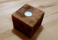 Dębowy świecznik na tealight, 1 świeczka, drewniany świecznik