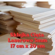 Formatka 1 szt. Sklejka 17x20 cm Grubość 3mm Cięta Laserem Decoupage DIY