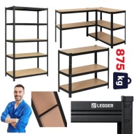 REGAŁ MAGAZYNOWY METALOWY CZARNY 180x60x40 SZAFKA DO GARAŻU 875 KG SOLIDNY