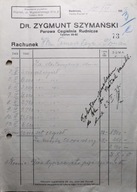RUDNICZE - DR.ZYGMUNT SZYMAŃSKI - PAROWA CEGIELNIA - RACHUNEK - 1937r