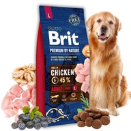 SUCHA karma z KURCZAKIEM dla psów DUŻYCH ras BRIT PREMIUM BY NATURE 15kg