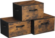 Pudełka do przechowywania z pokrywką ZESTAW 3 szt organizer 40 x 30 x 25 cm