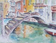 Akwarela Obraz Pejzaż Wenecja