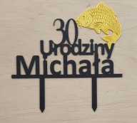 topper na tort dekoracja urodziny personalizacja ZŁOTA RYBKA !!