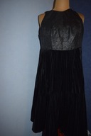 COAST PIĘKNA SUKIENKA KOKTAJLOWA NOWA PLISOWANA WELUROWA ASYMETRYCZNA _48