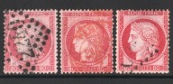Francja 1872 rok Mi 55 Ceres 80c Różne Odcienie Rodzaje Kasowniki