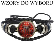 Skórzana bransoletka - Spider-Man - regulowana - WZORY DO WYBORU - 20mm