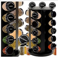 STOJAK NA PRZYPRAWY POJEMNIKI PRZYPRAWNIK ORGANIZER NAKLEJKI 20 SZT.