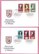 DDR 1973 FDC 2kop. Weimar literatura, muzyka, Schiller,Goethe,Liszt,Cranach