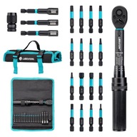 Klucz Dynamometryczny 1/4" 2–14 Nm - Zestaw 21 el. z Bitami Grzechotką Etui