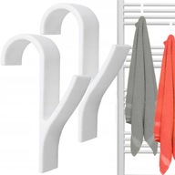 WIESZAK NA HACZYK ŁAZIENKOWY GRZEJNIK KALORYFER NA RĘCZNIKI 2 SZT BIAŁE