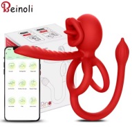 Wibrujący pierścień na penisa dla par 4 w 1 stymulacja łechtaczki i analna