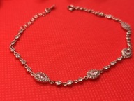 DELIKATNA SREBRNA DAMSKA BRANSOLETKA KAMIEŃ SWAROVSKIEGO PRÓBA 925