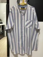 K Koszula Jacamo pionowe pasy biel róż niebieski bawełna duża 3XL