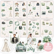 Naklejki ślubne do KSIĘGI GOŚCI ślub wesele| ZESTAW | 8 arkuszy naklejek