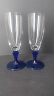 Para kieliszków do szampana na kobaltowej stopie vintage design