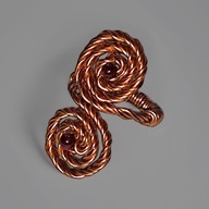 Pierścionek w słowiańskim stylu z Granatami z czystej miedzi