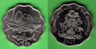 (1BH08) Bahamy 10 centów, 2007 KM#219