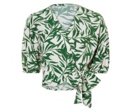 ESMARA kopertowa BLUZKA z wiązaniem LIŚCIE botaniczna wrap top NOWA 42