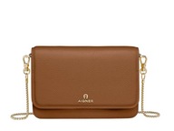 Aigner brązowa mała skórzana torebka łańcuszek luksus, klasyka