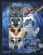 4644-4647 Blok 280 czysty** Polskie Ptaki- sowy