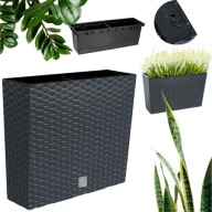 DONICZKA DONICA PROSTOKĄTNA ANTRACYT WYSOKA Z WKŁADEM PLASTIKOWA DŁ.58cm