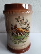 CERAMICZNY KUFEL Z MOTYWEM MYŚLIWSKIM