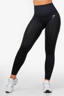 Legginsy wysoki stan S siłownie fitness czarne sportowe push up bezszwowe