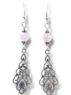 WOŚP - KR01 Kolczyki kamienie KWARC RÓŻOWY długie