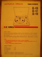 GS-476 - 478 Gramofon Instrukcja Obsługi Fonica.