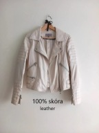 IBANA skórzana kurtka ramoneska kremowa skóra naturalna 34 XS
