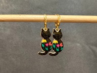 Kolczyki kotki z kwiatami