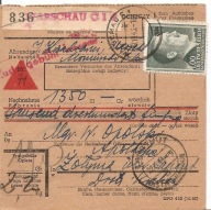 WARSZAWA -ŻOŁYNIA-GENERALNE GUBERNATORSTWO -skart -obieg 1943 rok