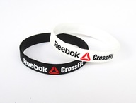 Bransoletka silikonowa 2 szt komplet na rękę czarna biała Reebok CrossFit