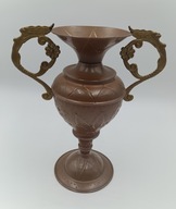 Amfora z miedzi - uchwyty w kształcie syren - przepiękna - vintage - 30cm
