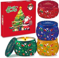 4-PAK ŚWIĄTECZNYCH ŚWIEC ZAPACHOWYCH ZESTAW UPINKOWY 4 ZAPACHY