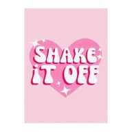 Plakat „Shake It Off” – Różowy Plakat Typograficzny z Sercem
