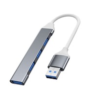 Hub Adapter rozdzielacz komputera laptopa gniazdo USB-A / 4 x USB - szary