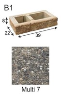Ogrodzenie łupane, pustak łupany, bloczek Combet B1 39x22x8 Multi 7