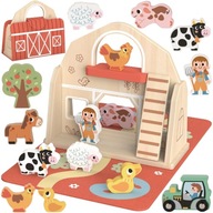 Farma Drewniana Walizka Składana Ze Zwierzątkami Zabawka TOOKY TOY