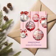 Kartka Świąteczna Bożonarodzeniowa – Boże Narodzenie – 'Bombki'