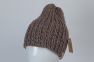 Wełniana czapka Eskimo - rękodzieło, M/L, brąz nugat, wełna, ciepła