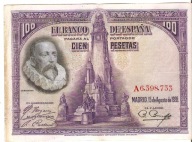 100 Pesetas 1928 Alfonso XIII Królestwo Hiszpanii - I wydanie !